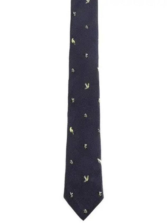 All Over Birds Bee Icon Classic Tie Navy - THOM BROWNE - BALAAN 2