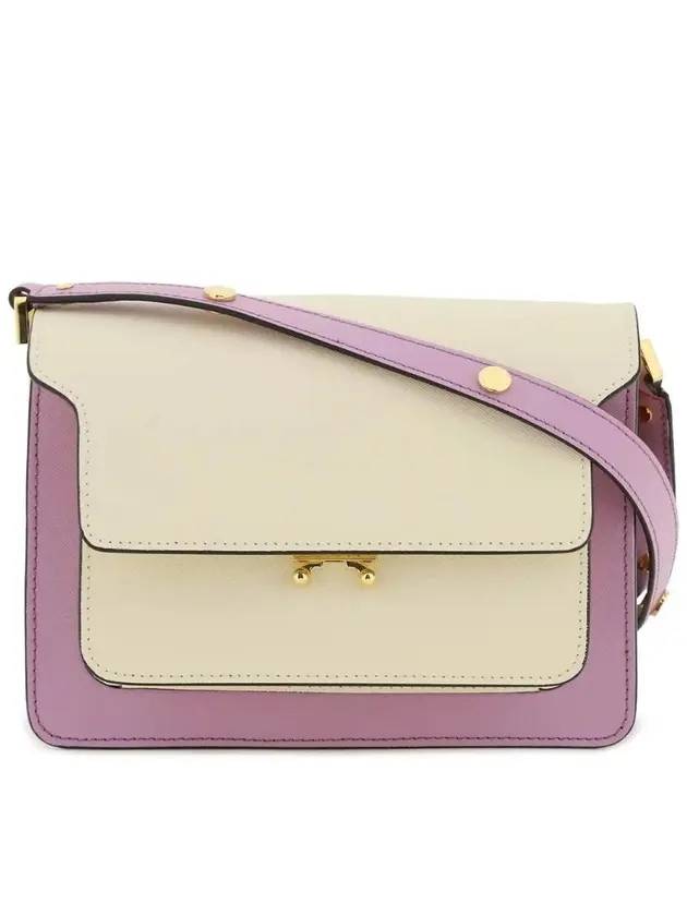 Trunk Saffiano Shoulder Bag Ivory - MARNI - BALAAN 1