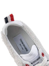 Tech Runner Shearling Suede Low Top Sneakers White - THOM BROWNE - BALAAN 8