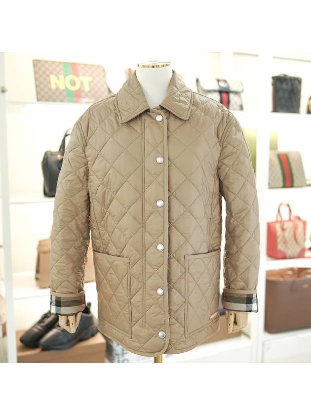 Darly Diamond Quilted Jacket Camel - BURBERRY - BALAAN 2