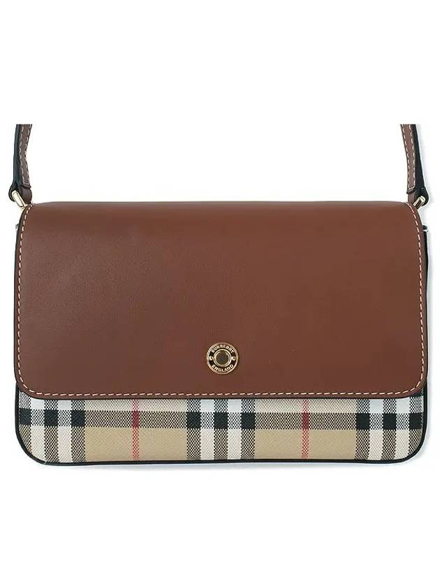 Vintage Check and Leather Penny Crossbody Bag Archive Beige Tan - BURBERRY - BALAAN 2