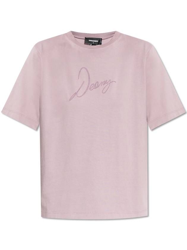 Dsquared2 T-shirt With Printed Logo, Women's, Purple - DSQUARED2 - BALAAN 1