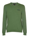 Embroidered Logo Knit Top Green - A.P.C. - BALAAN 1