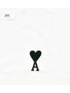 Big Heart Black Logo Embroidered Short Sleeve T Shirt White SPEUTS902 726 100 - AMI - BALAAN 2