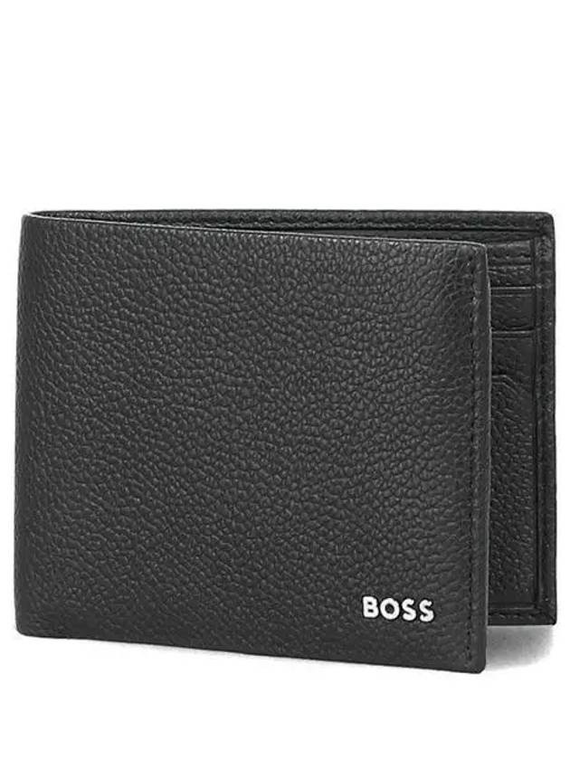 Highway Logo Grain Leather Half Wallet Black - HUGO BOSS - BALAAN 2