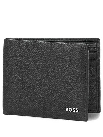 Highway Logo Grain Leather Half Wallet Black - HUGO BOSS - BALAAN 2