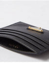 Saffiano Leather Triangle Logo Card Wallet Black Gold - PRADA - BALAAN 5