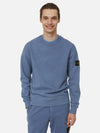 Logo Patch Sweatshirt Blue - STONE ISLAND - BALAAN 3