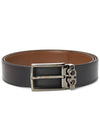 Gancini Reversible Adjustable Leather Belt Radica Black - SALVATORE FERRAGAMO - BALAAN 3