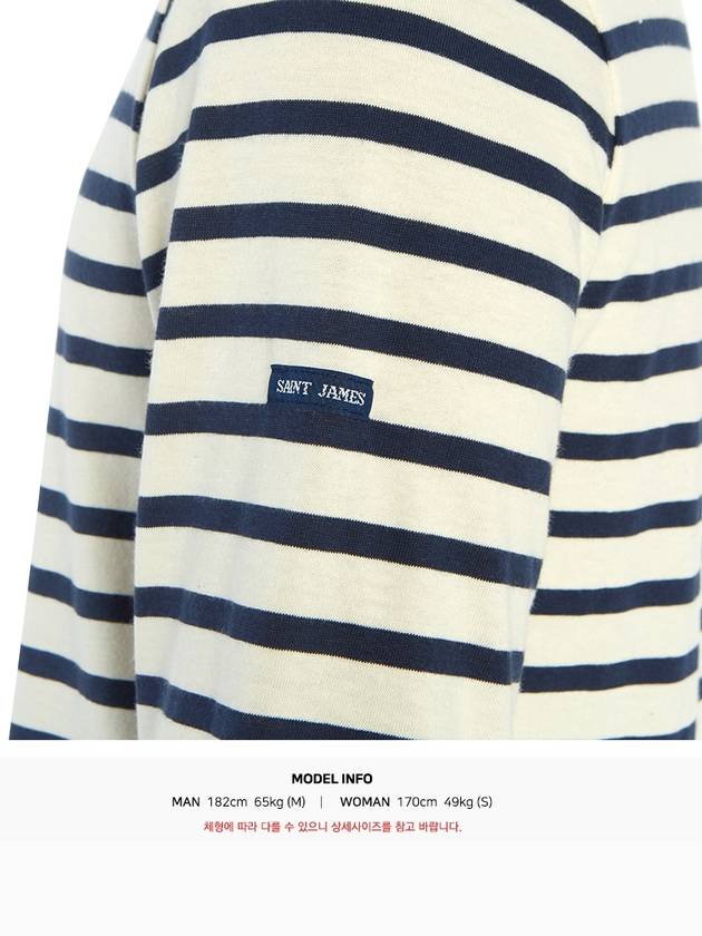 Minquiers Modern Stripe Long Sleeve T-Shirt Ecru Marine - SAINT JAMES - BALAAN 11