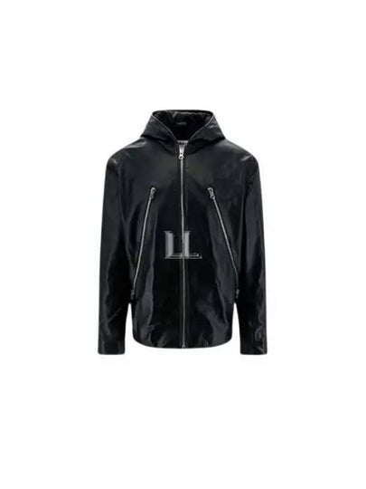 Zipper Hooded Leather Jacket Black - MAISON MARGIELA - BALAAN 2