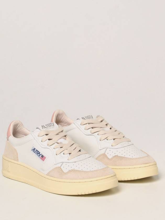 Medalist Leather Suede Low Top Sneakers White Pink - AUTRY - BALAAN 3