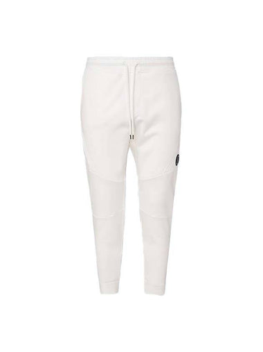 Men's Diagonal Lens Wappen Fleece Track Pants White - CP COMPANY - BALAAN 1