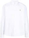 Small Fox Head Patch Classic Long Slevee Shirt White - MAISON KITSUNE - BALAAN 2