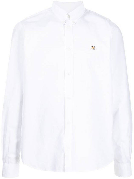 Small Fox Head Patch Classic Long Slevee Shirt White - MAISON KITSUNE - BALAAN 2