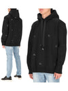 Equestrian Night Print Hooded Black - BURBERRY - BALAAN.