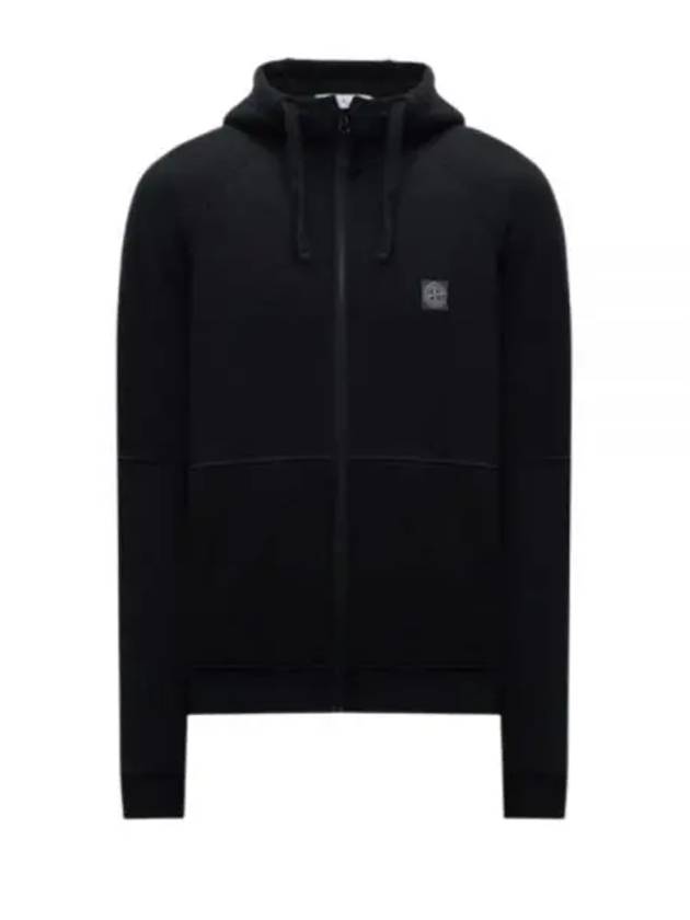 Logo Patch Hooded Jacket Black - STONE ISLAND - BALAAN 2