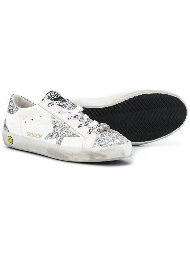 Kids Superstar Low Top Sneakers Glitter Silver White - GOLDEN GOOSE - BALAAN 4