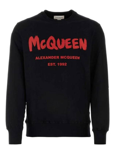 Graffiti Logo Sweatshirt Black - ALEXANDER MCQUEEN - BALAAN 1