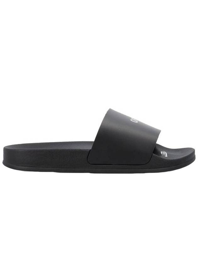 Logo Pool Slippers Black - OFF WHITE - BALAAN 1