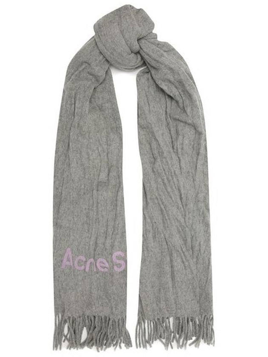 Crinkle Wool Scarf Grey - ACNE STUDIOS - BALAAN 1