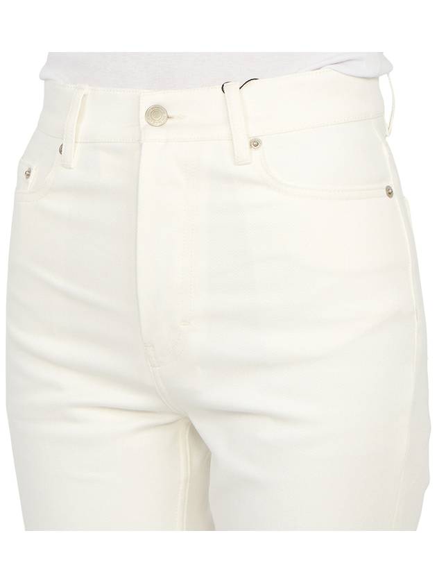 Women's Denim High Waist Cropped Jeans White - AMI - BALAAN.