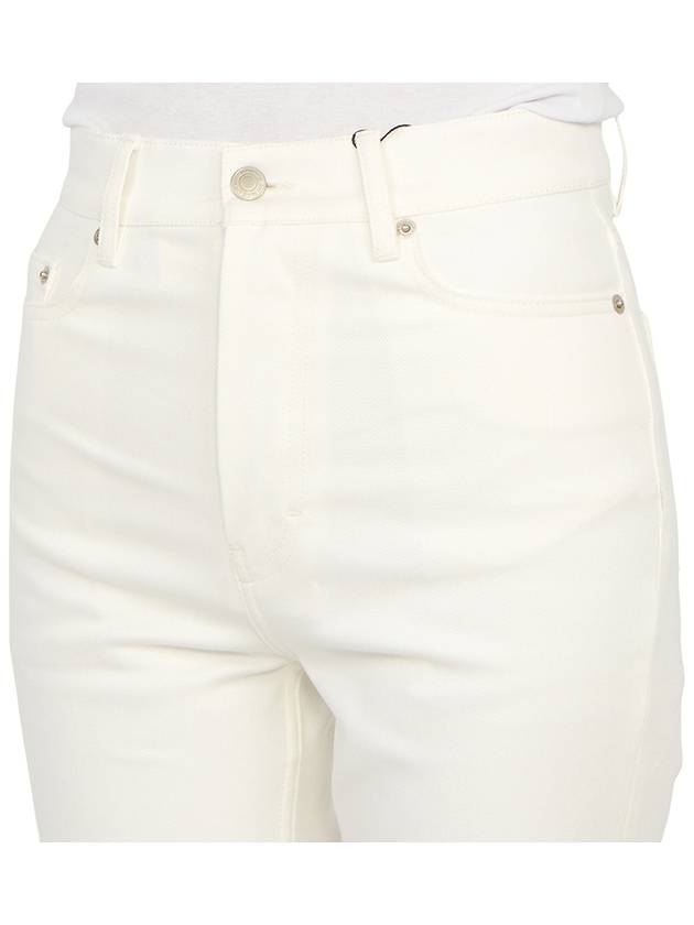 Women's Denim High Waist Cropped Jeans White - AMI - BALAAN 9