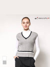 Women s casual modified cable tissue V neck vest HD3WSV001 - HOLIC&PLAY - BALAAN 2