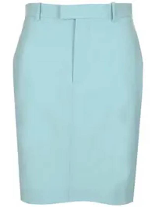 Light Wool Twill A-Line Skirt Blue - BOTTEGA VENETA - BALAAN 4