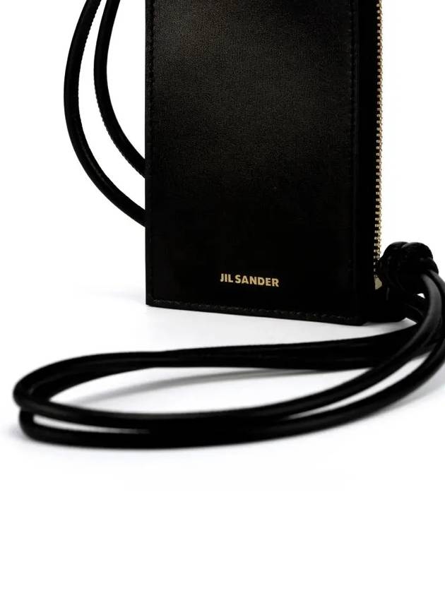 Embossed Logo Leather Card Wallet Black - JIL SANDER - BALAAN 4