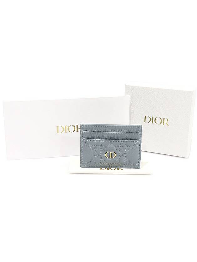 S5130UWHC Cloud Blue Supple Cannage Calfskin Dior Caro Card Wallet - DIOR - BALAAN 2