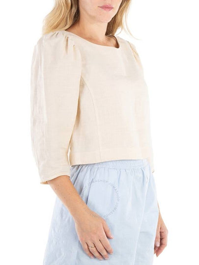 Chloe Ladies Coconut Milk Vertical Linen Crop Top, Brand Size 38 (US Size 6) - CHLOE - BALAAN 2