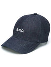 Charlie Embroidered Logo denim ball cap indigo - A.P.C. - BALAAN 2