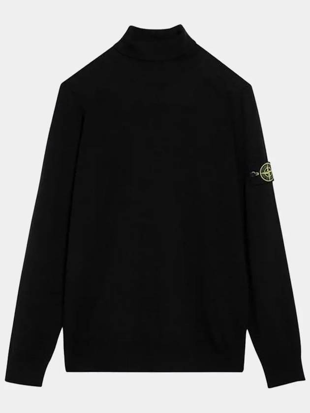 Light Pure RWS Wool Turtleneck Black - STONE ISLAND - BALAAN 2