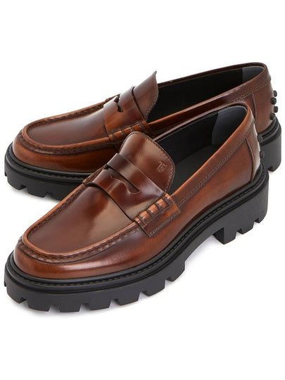 Leather Penny Loafers Brown - TOD'S - BALAAN 2