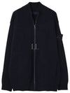 Ghost Logo Patch Knit Zip-Up Cardigan Navy - STONE ISLAND - BALAAN 2