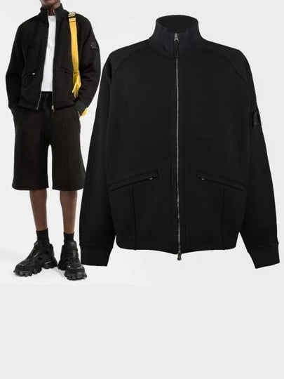 Shadow Project Wool Cotton Felpa Zip-Up Jacket Black - STONE ISLAND - BALAAN 2