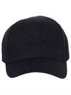 Gabardine Logo Ball Cap Black - CP COMPANY - BALAAN 1