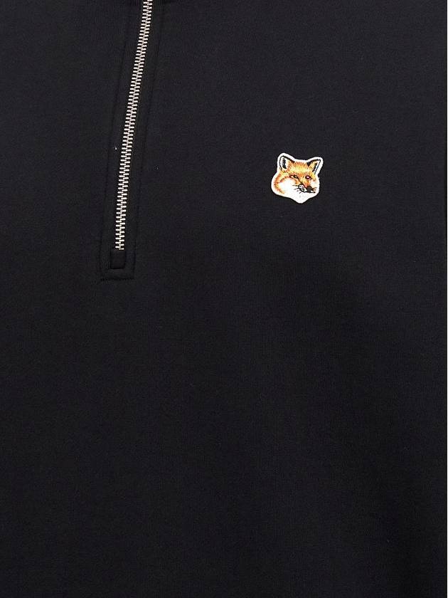 Fox Head Patch Half Zipper Sweatshirt Black - MAISON KITSUNE - BALAAN 7