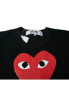 Men s Heart Short Sleeve T Shirt AZ P1T112 051 BLACK - COMME DES GARCONS - BALAAN 3