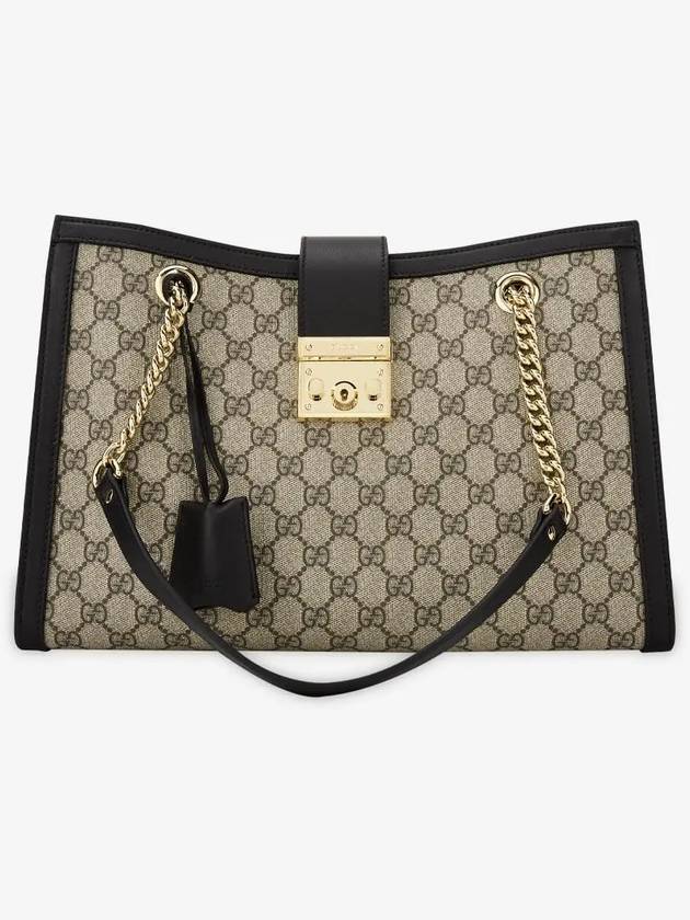 GG Padlock Supreme Medium Shoulder Bag Black Beige - GUCCI - BALAAN 3