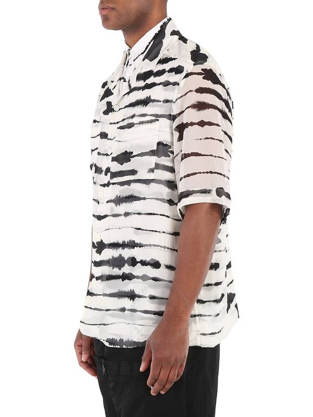 Water Color Print Layered Short Sleeve Shirt White - BURBERRY - BALAAN 4