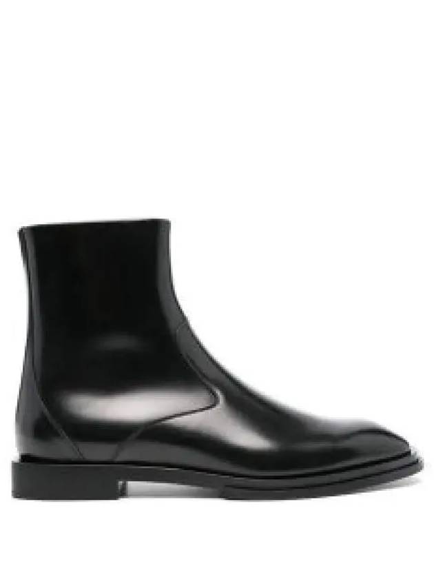 Logo Plaque Zip-Up Ankle Boots Black - ALEXANDER MCQUEEN - BALAAN 2