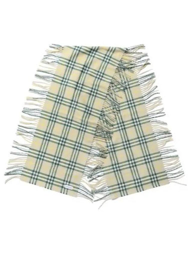 Checked cashmere fringe scarf - BURBERRY - BALAAN 1