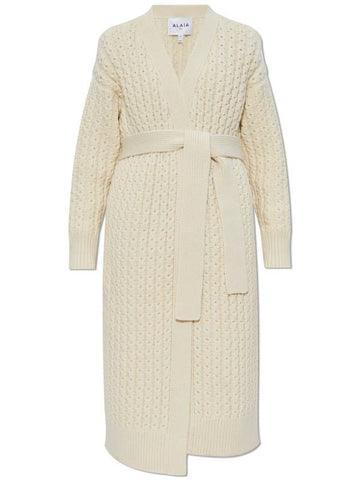 Alaïa Wool Cardigan, Women's, Cream - ALAIA - BALAAN 1