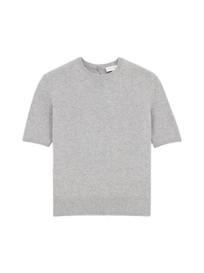 Wool Gris Chine Knit Top Grey - SAINT LAURENT - BALAAN 2