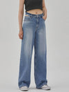 Belt Slit Denim Wide Jeans Blue - RYUL+WAI: - BALAAN 1