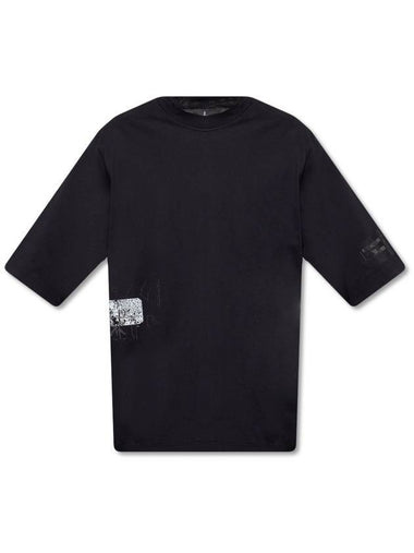 Graphic Print Short Sleeve T-shirt Black - STONE ISLAND - BALAAN 1