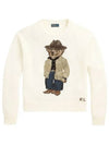 Bear Crew Neck Cotton Knit Top Cream - POLO RALPH LAUREN - BALAAN 2