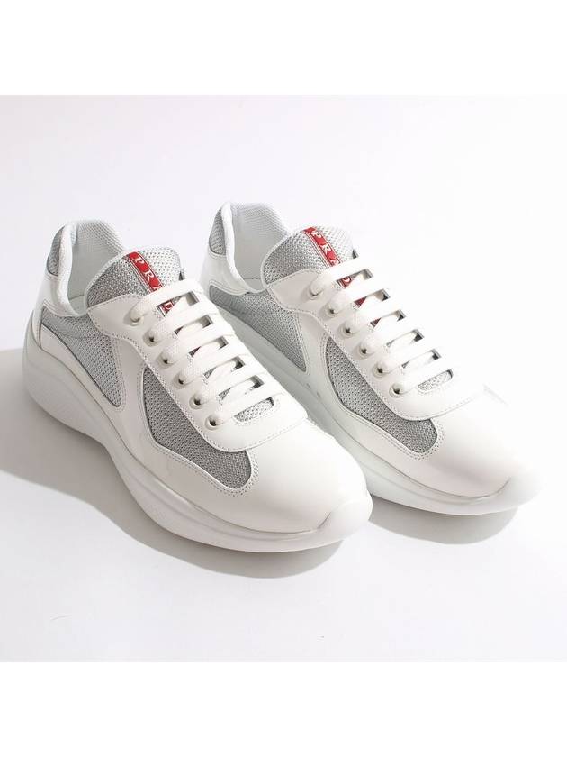 America's Cup Low Top Sneakers Silver White - PRADA - BALAAN 3